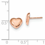 14k Rose Gold Polished Heart Post Earrings