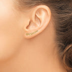 14k Gold Polished Infinity Ear Climber Earrings