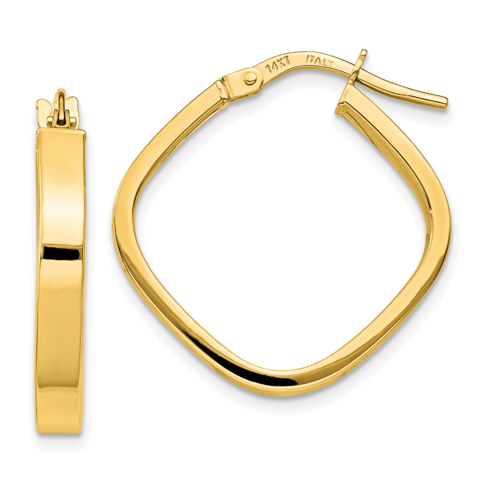 14K Flat Edge Square Hoop Earrings Main image