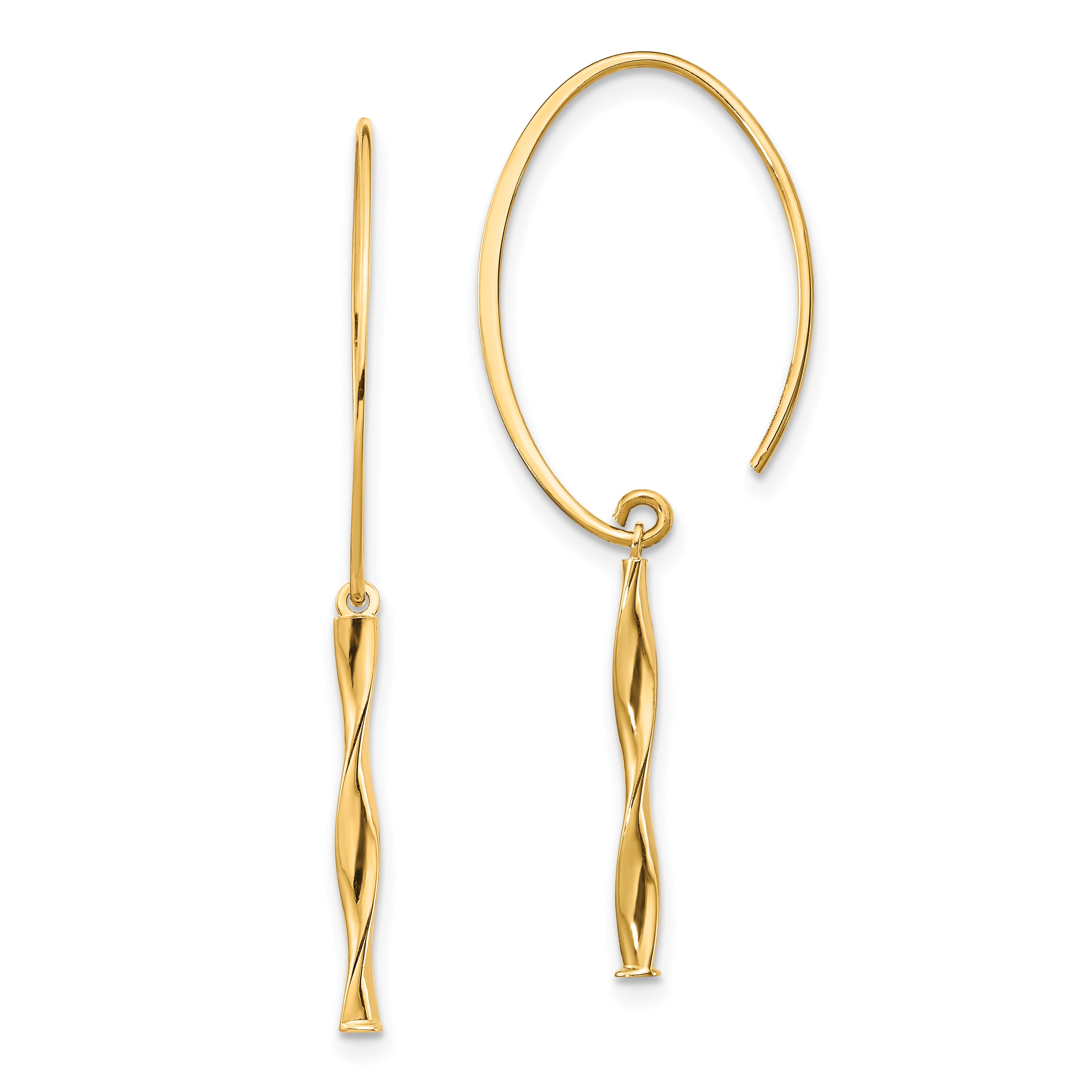 14K Twist Bar Dangle Earrings Main image