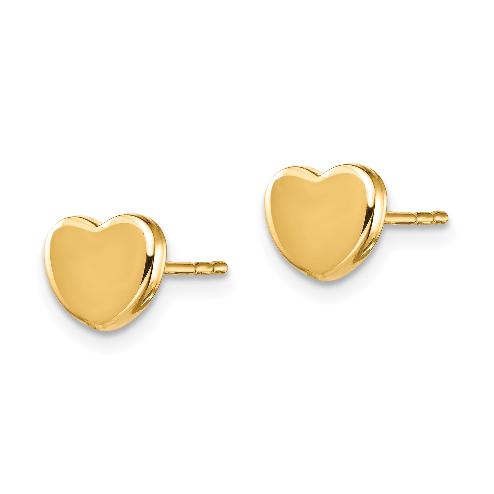 14K Polished Heart Post Earrings Secondary image
