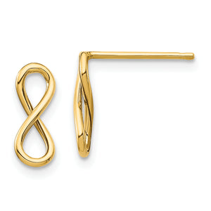 Infinity Stud Earrings in 14K Yellow Gold, 4.35mm - Sophia Jewelers