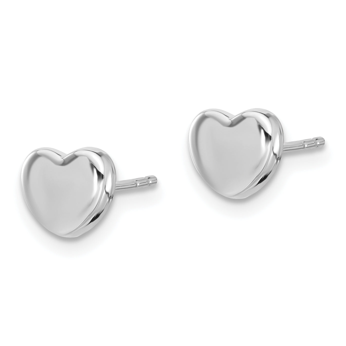 14K White Gold Polished Heart Post Earrings Secondary image