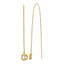 14k Polished Diamond Cut Box Chain Love Knot Threader Earrings