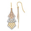 14k Tri-color D/C Polished Filigree Dangle Earrings