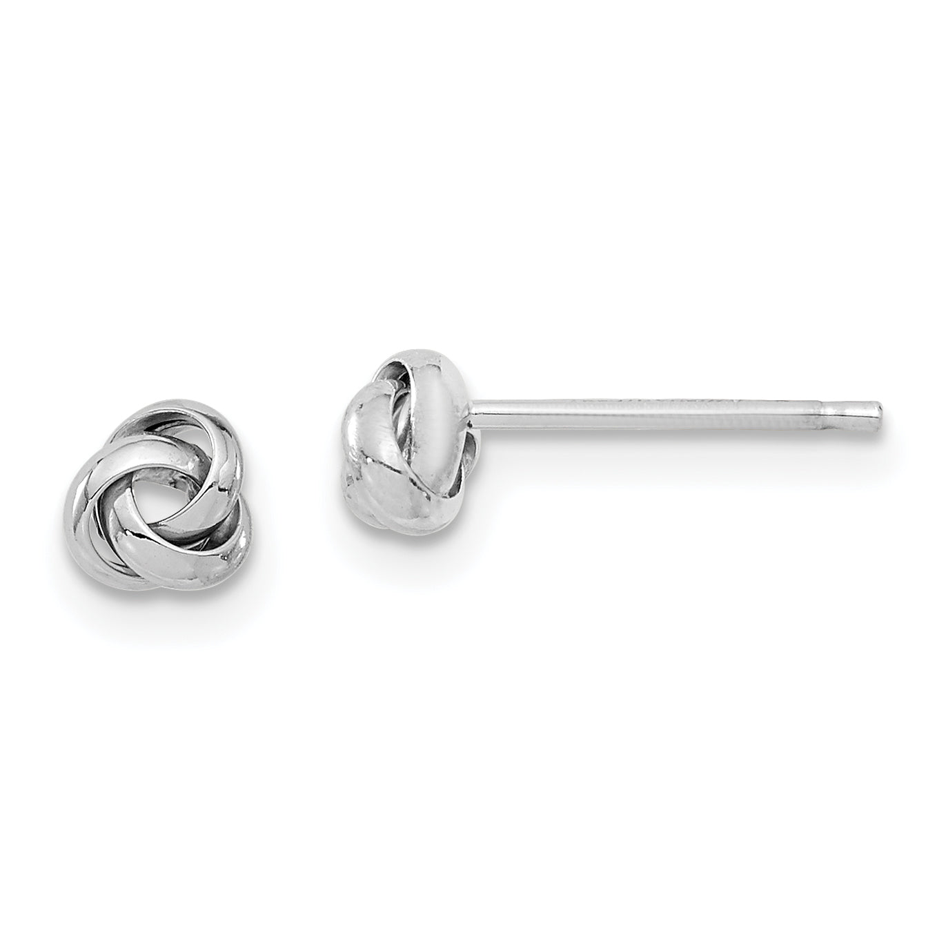 14k White Gold Polished Love Knot Post Earrings Main image
