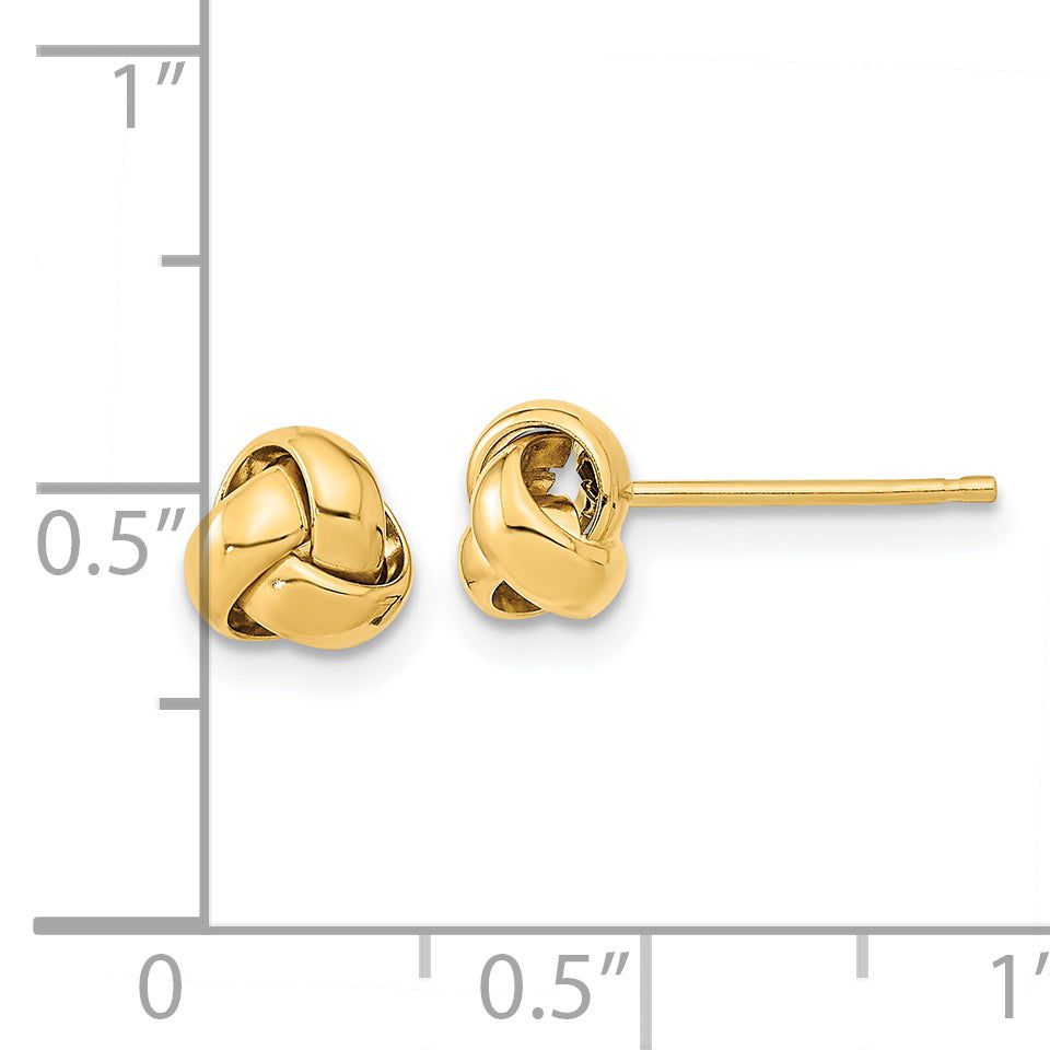 14k Gold Polished Love Knot Post Earrings