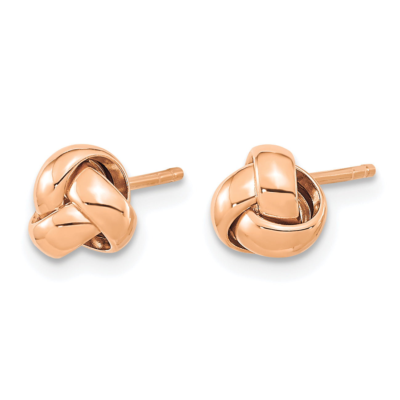 14k Rose Gold Polished Love Knot Post Earrings Secondary image