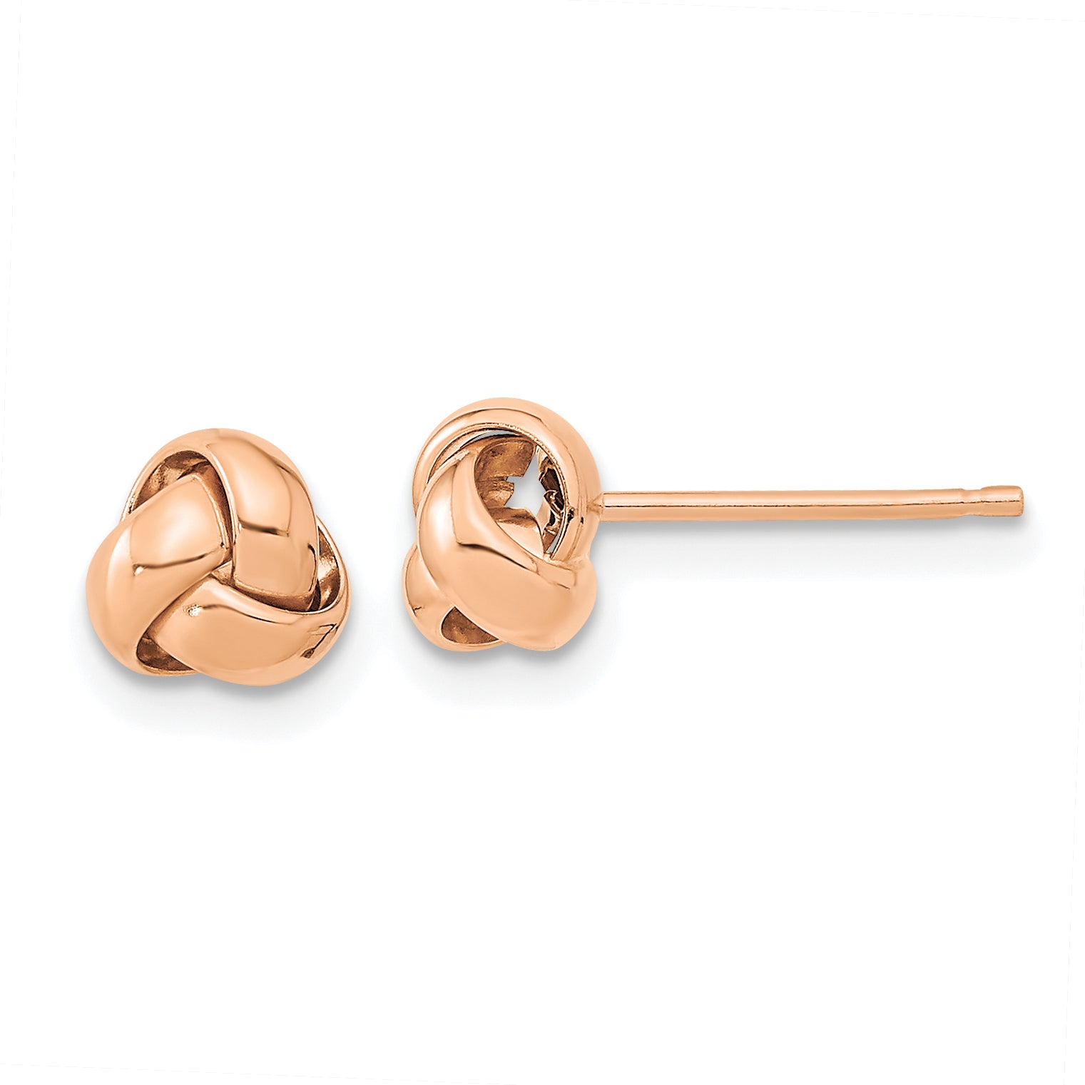 14k Rose Gold Polished Love Knot Post Earrings Main image