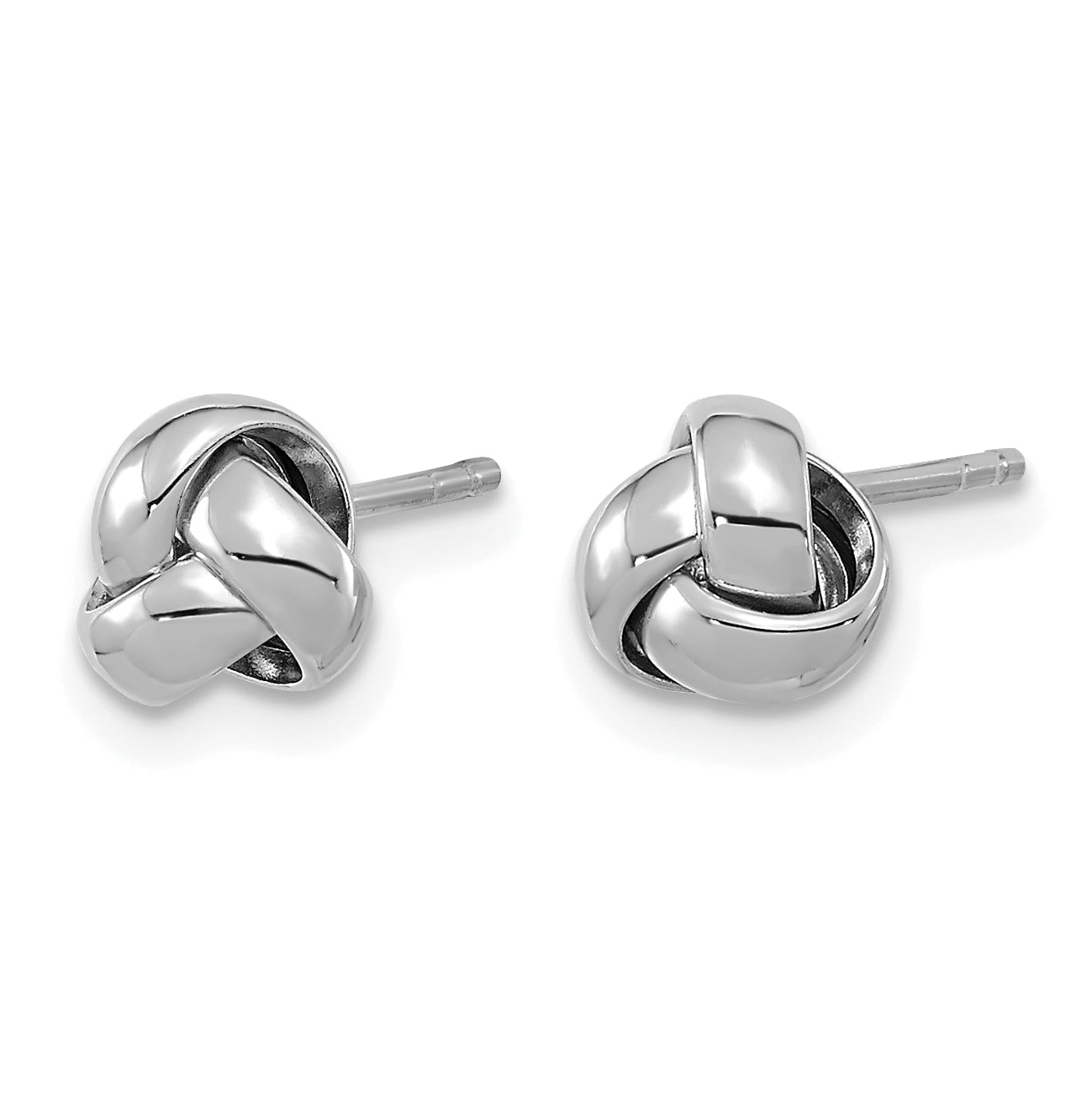 14k White Gold Polished Love Knot Post Earrings Secondary image