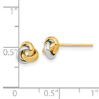 14k Two-Tone Polished Love Knot Post Earrings