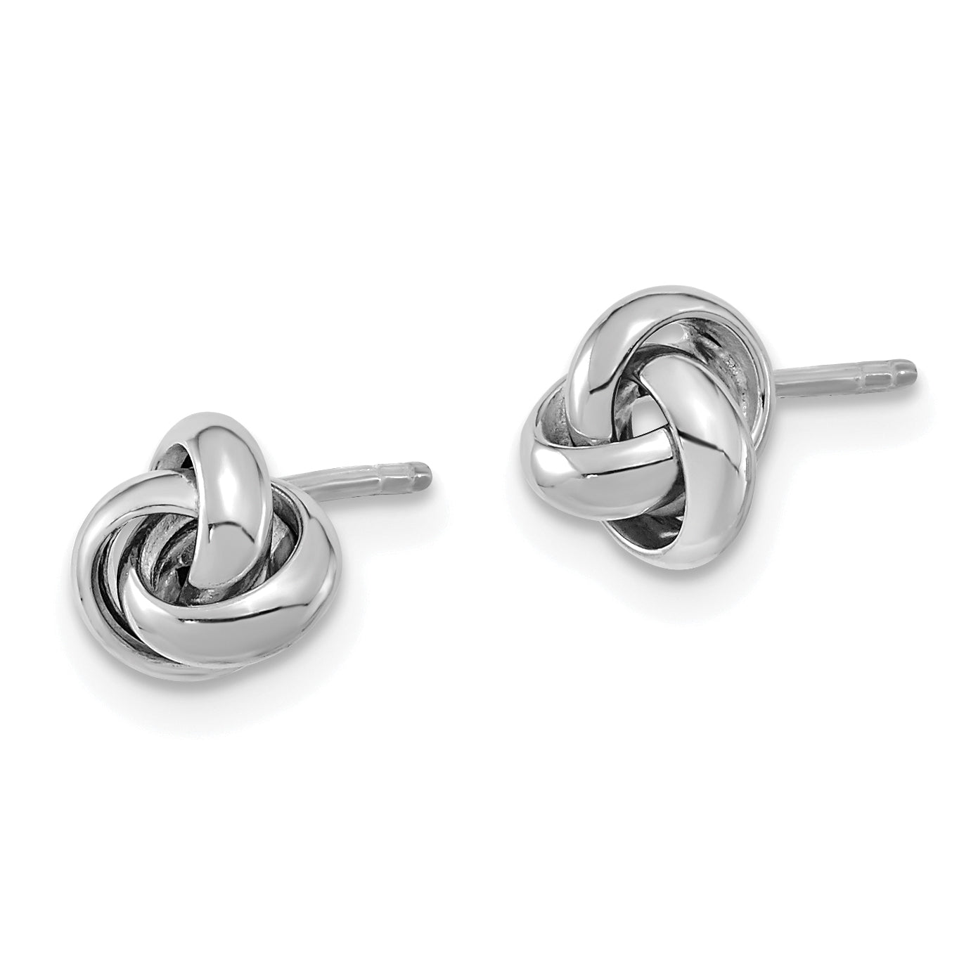 14k White Gold Polished Knot Post Earrings Secondary image