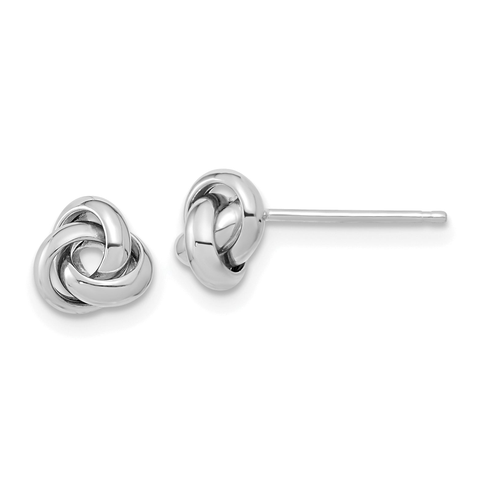 14k White Gold Polished Knot Post Earrings Main image