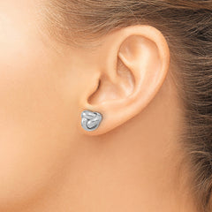 14k White Gold Polished Love Knot Post Earrings