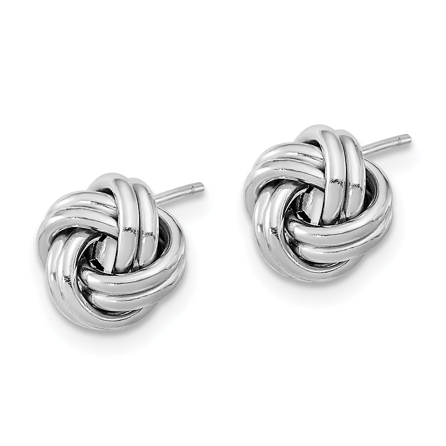 14k White Gold Polished Double Love Knot Post Earrings Secondary image
