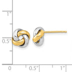 14k Two-Tone Polished Love Knot Post Earrings