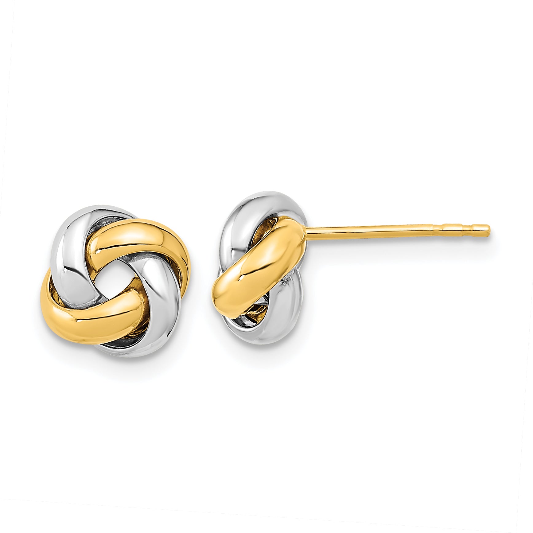 14k Two-Tone Polished Love Knot Post Earrings Main image