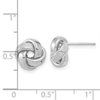 14k White Gold Polished Love Knot Post Earrings