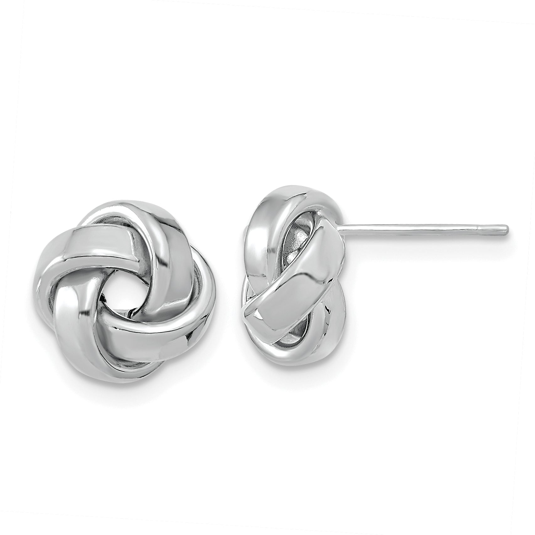 14k White Gold Polished Love Knot Post Earrings Main image