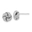 14k White Gold Polished Textured Triple Love Knot Post Earrings