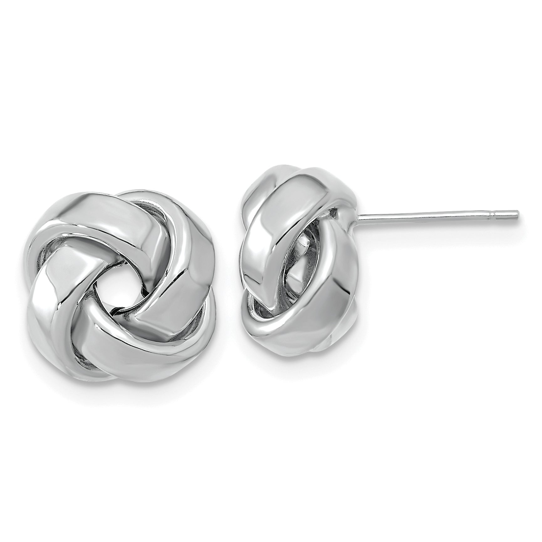 14k White Gold Polished Love Knot Post Earrings Main image