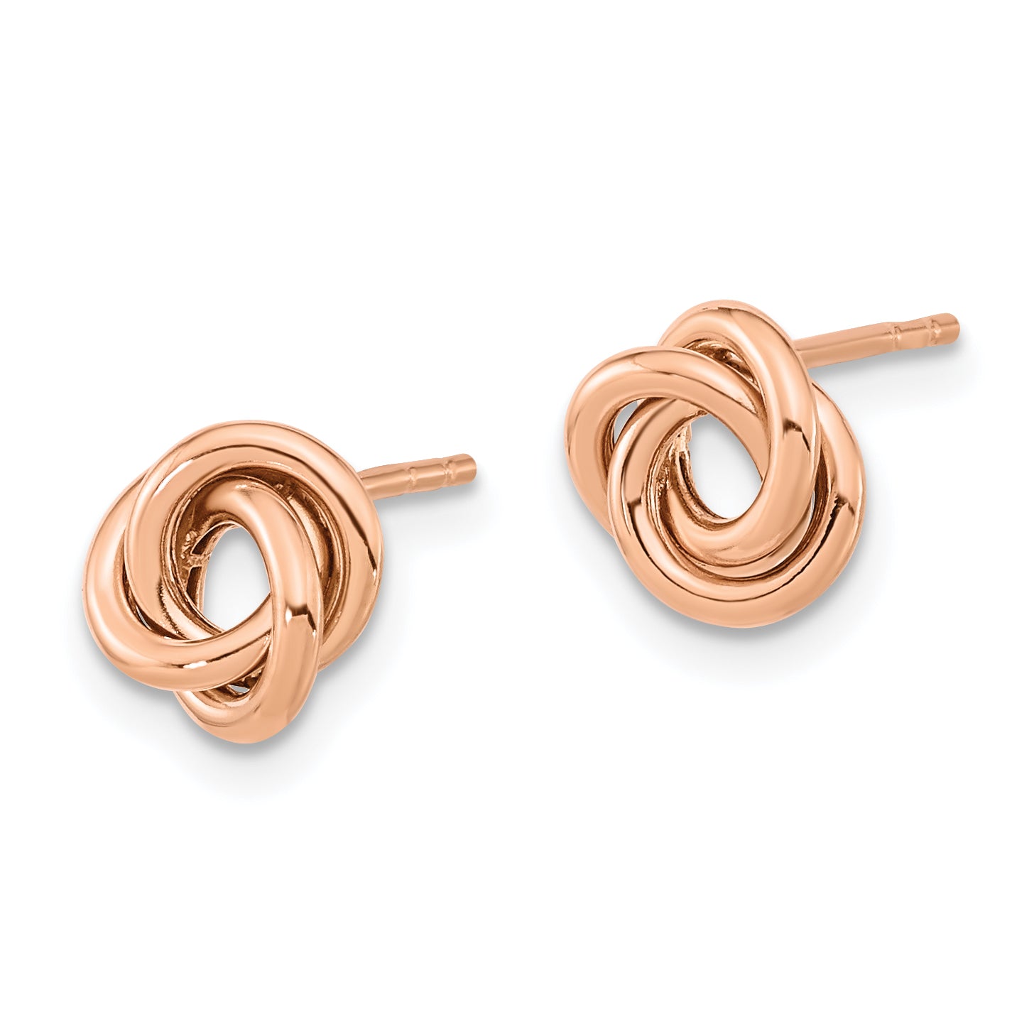 14k Rose Gold Polished Love Knot Post Earrings Secondary image