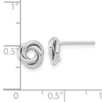14k White Gold Polished Love Knot Post Earrings