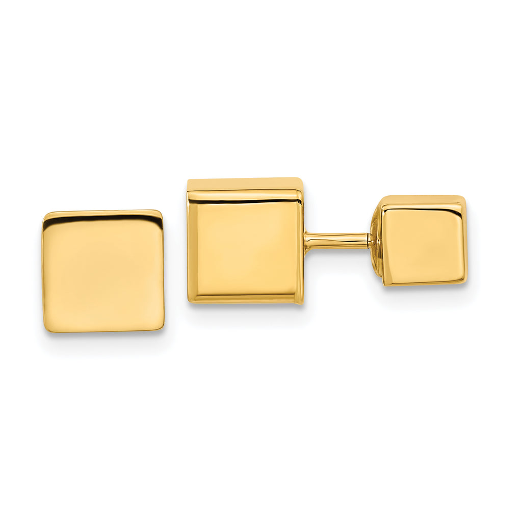 14k 5mm/7mm Cube Front & Back Post Screwback Earrings