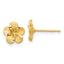 14k Satin Diamond-cut Plumeria Post Earrings