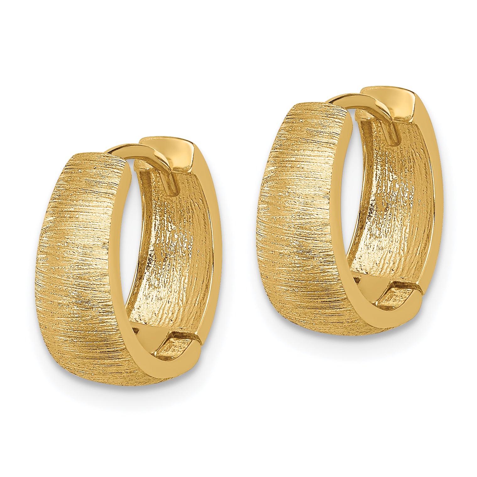 14K Textured Hoop Earrings Secondary image