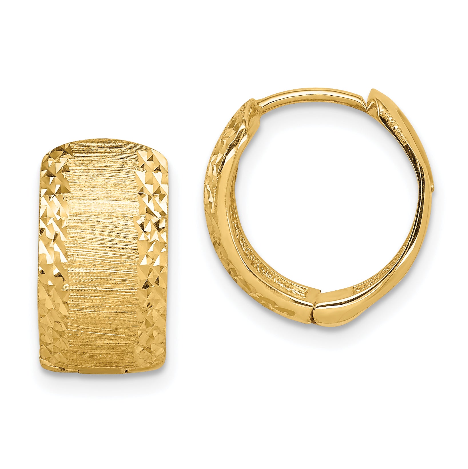 14K D/C and Textured Hoop Earrings Main image