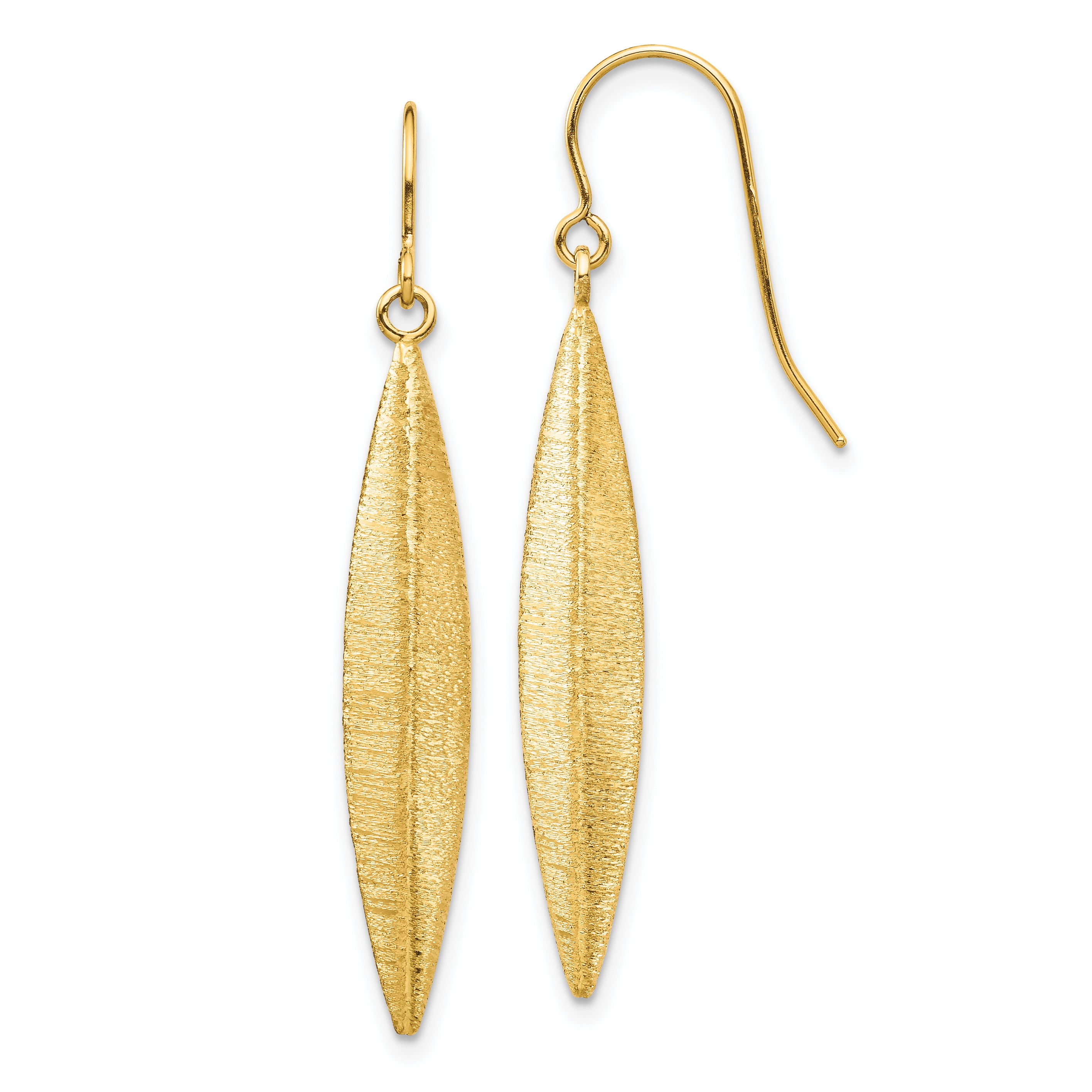 14k Brushed Dangle Earrings