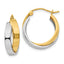14k Two-tone Polished Double Hoop Earrings