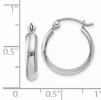 14k White Gold Polished 3.5mm Hoop Earrings