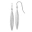 14K White Gold Brushed Dangle Earrings