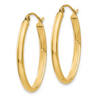 14k 3mm Oval Hoop Earrings
