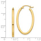 14k 2mm Oval Hoop Earrings