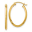 14k 2mm Oval Hoop Earrings