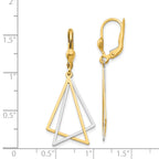 14k Two-tone Leverback Drop Earrings