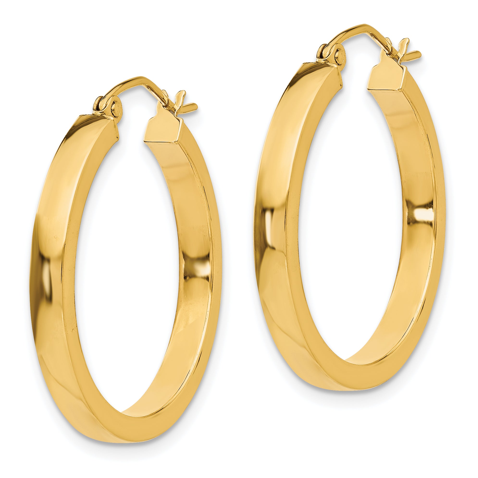 14k 2x3mm Square Tube Hoops Secondary image
