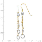 14k Two-tone Circle Dangle Earrings