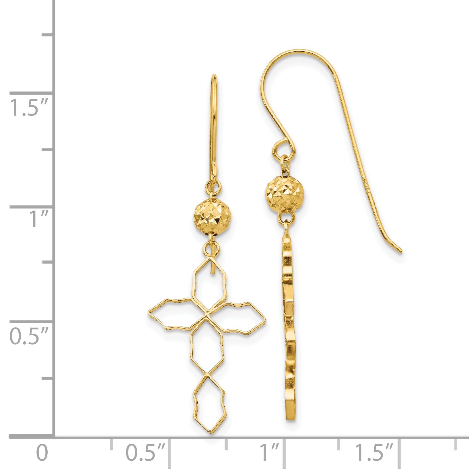 14k Cross Earrings