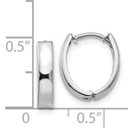 14k White Gold Polished Hinged Hoop Earrings