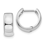 14k White Gold Polished Hinged Hoop Earrings