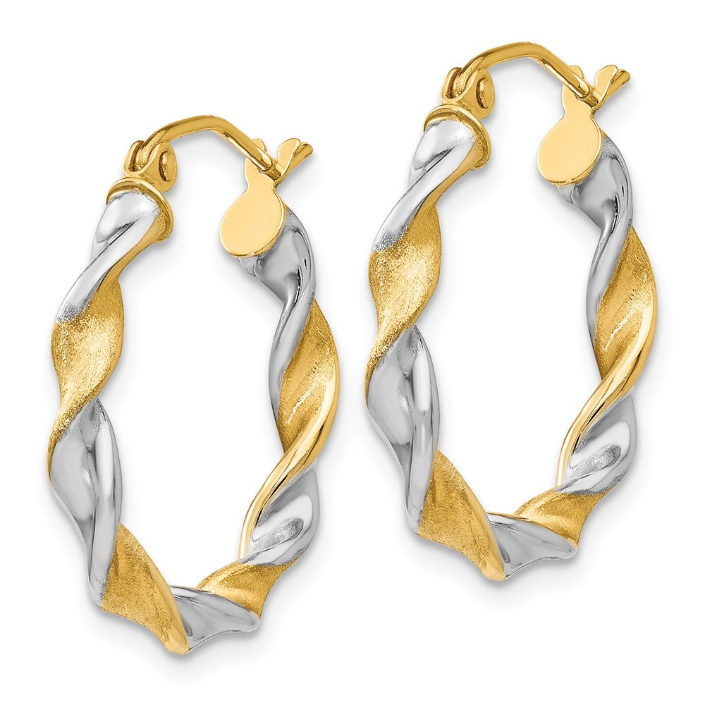 14K White Gold & Rhodium 2.0mm Twisted Hoop Earrings Secondary image