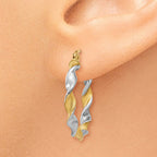 14K White Gold & Rhodium 2.0mm Twisted Hoop Earrings