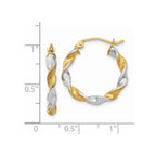 14K White Gold & Rhodium 2.0mm Twisted Hoop Earrings