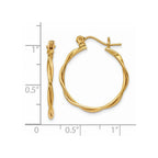 14k Polished Twisted Circle Hoop Earrings