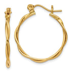 14K Polished Twisted Circle Hoop Earrings