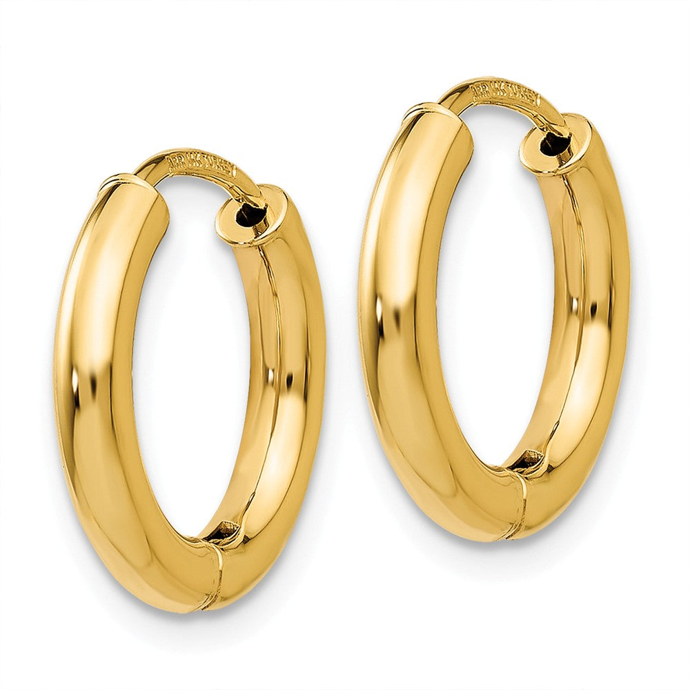 14K Polished Hollow Hoop Earrings Secondary image